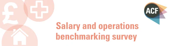 Graphic saying 'Salary and operations benchmarking survey' with ACF logo
