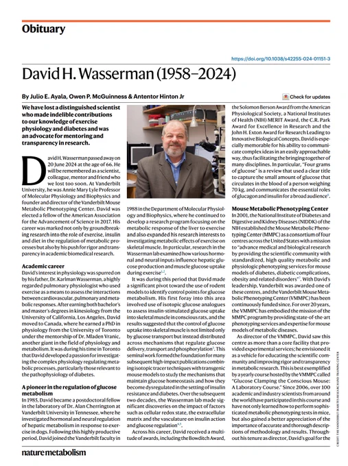 We have lost a distinguished scientist who made indelible contributions to our knowledge of exercise physiology and diabetes and was an advocate for mentoring and transparency in research.