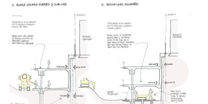 Engineering sketches on white background
