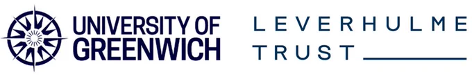 A logo of University of Greenwich and the Leverhulme Trust who are funding the research project