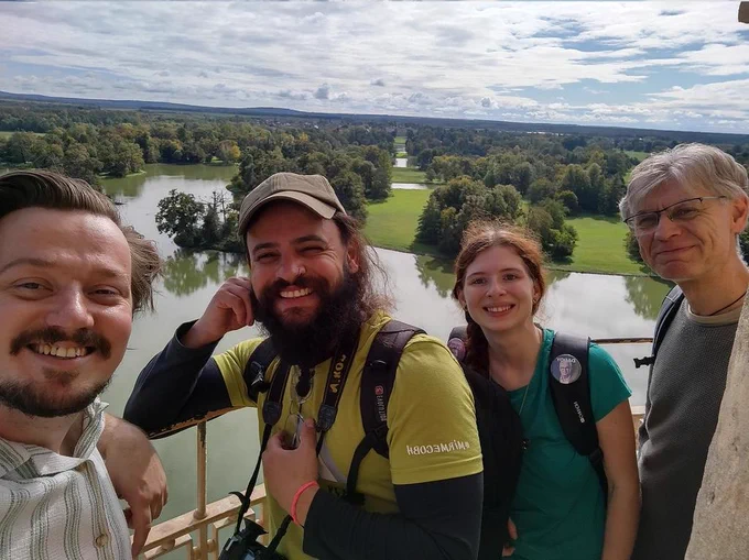 Atop the Minaret in Lednice park with Stano Pekár and his group