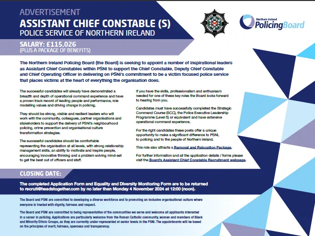 The full text of this advert can be found on the Board's website at the link above
