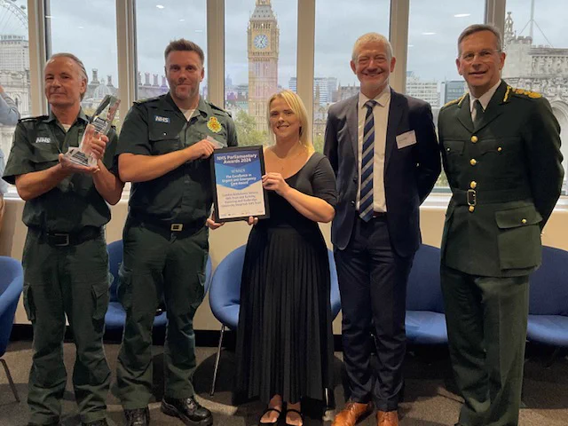 London Ambulance Service staff pick up an #NHSParlyAward