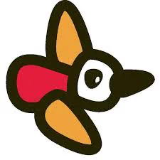 Xiulet, la mascota dels parcs naturals valencians. És un pardal de disseny simplista amb cap blanc, cos roig i ales taronja.