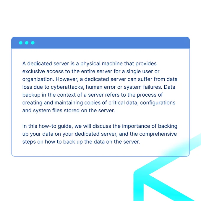 #ServerHub latest how-to guide discusses the importance of backing up your data on your dedicated server, and the comprehensive steps on how to back up the data on the server.