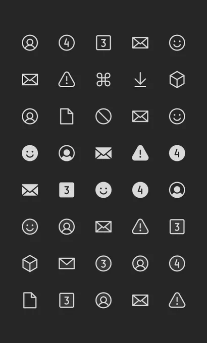 A grid of light icons on a dark background