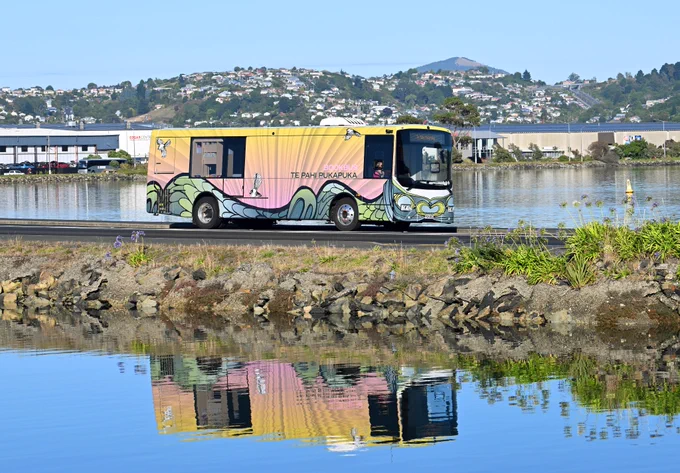 A bookbus on the road