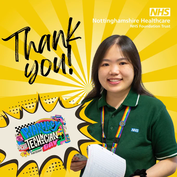 Image of a pharmacy technician with the message thank you pharmacy technician day 2024