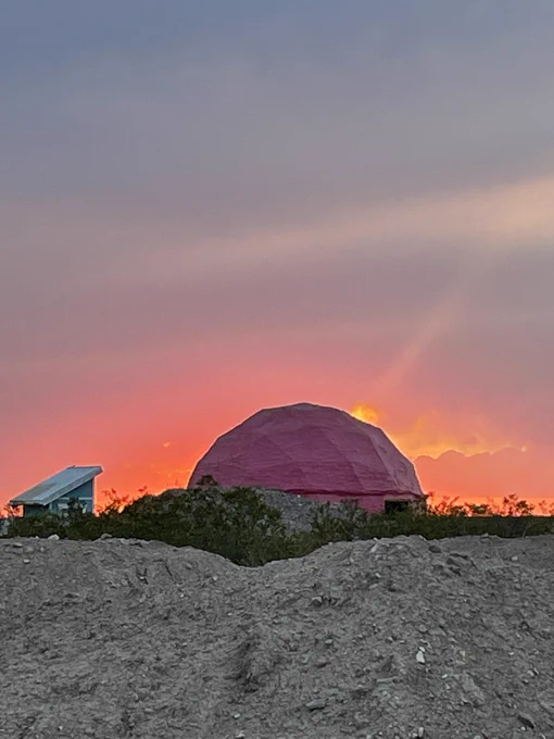 Pink dome In the desert.