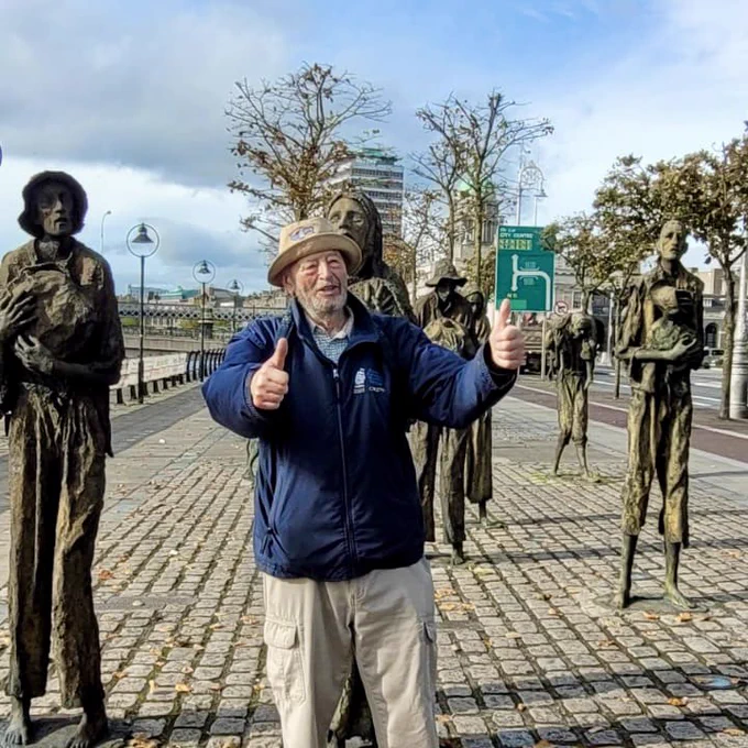 Jim Callery at the Famine memorial