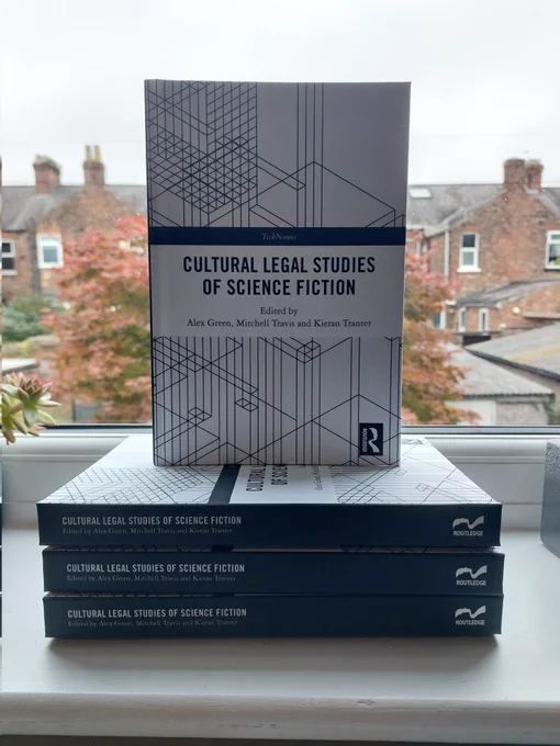 The book, Cultural Legal Studies of Science Fiction, look gorgeous in the October 'sunshine' of North Yorkshire.