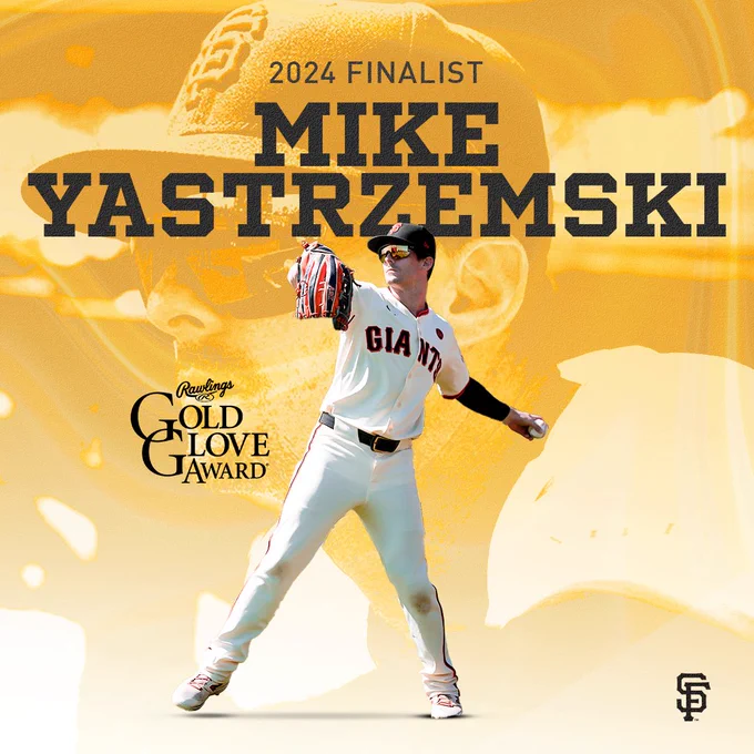 Gold Glove Award finalist graphic featuring Mike Yastrzemski