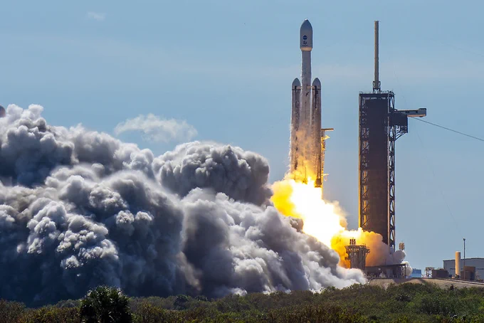 A SpaceX Falcon Heavy rocket carrying NASA’s Europa Clipper spacecraft lifts off from Launch Complex 39A at NASA’s Kennedy Space Center in Florida at 12:06 p.m. EDT on Monday, Oct. 14, 2024. After launch, the spacecraft plans to fly by Mars in February 2025, then back by Earth in December 2026, using the gravity of each planet to increase its momentum. With help of these “gravity assists,” Europa Clipper will achieve the velocity needed to reach Jupiter in April 2030. Photo credit: SpaceX