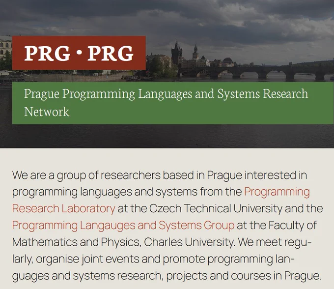 PRG*PRG - Prague Programming Langauges and Systems Research Network