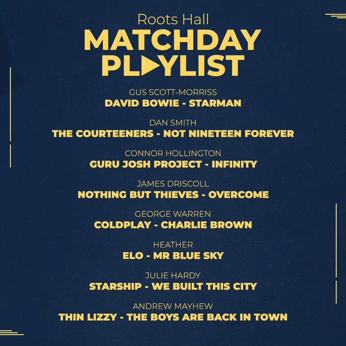 Roots Hall Matchday Playlist