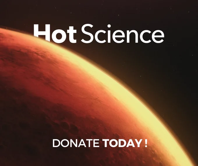 Graphic text reads HotScience Donate Today!