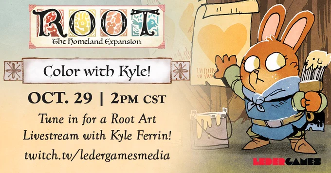 Color with Kyle on Tuesday, October 29th at 2PM CT on Twitch!