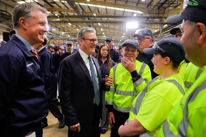 Prime Minister Keir Starmer, Chancellor of the Exchequer Rachel Reeves and the Secretary for Energy Security and Net Zero visit Encirc Glass as the government announced plans to commit almost £22 billion over 25 years to fund Carbon Capture, Utilisation and Storage projects. 