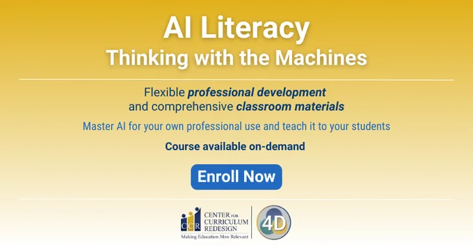 AI Literacy: Thinking with the Machines
Flexible professional development and comprehensive classroom materials
Master AI for your own professional use and teach it to your students

Course available on-demand - Enroll now