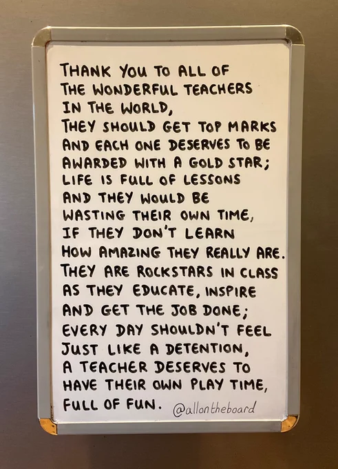 Thank you to all of the wonderful teachers in the world. It takes a special kind of person to be a teacher. If you are a teacher and you’re reading this we hope you know how amazing you are.