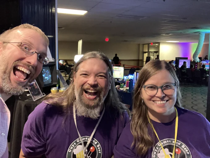 Shawn with Larry and Mel from guys games and beer