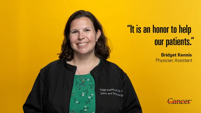 Photo with graphic that reads, "It is an honor to help our patients." Bridget Kennis, Physician Assistant
