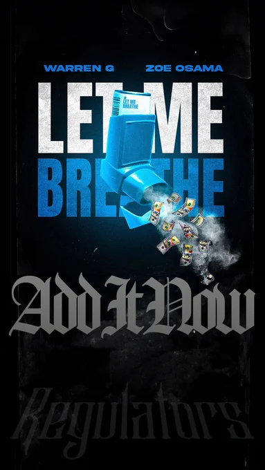 Let Me Breathe by Warren G featuring Zoe Osama is a fresh breath of G-Funk air, carrying that unmistakable West Coast vibe while embracing modern Hip-Hop sensibilities. Warren G, the legendary producer and rapper from Long Beach, CA, teams up with Zoe Osama to create a track that drips with laid-back coolness and street wisdom. With a beat that bounces at 98 BPM, this track sits comfortably in the middle of your playlist, delivering a rhythmic groove that you can’t help but nod along to.

The track starts off with a catchy hook that emphasizes the need for space and freedom—a recurring theme that speaks to the grind and hustle of life in the fast lane. “Tens, twenties, fifties, hunnids, give a nigga space, let me breathe,” echoes throughout the track, creating an anthemic chorus that sticks with you. Warren G’s production is smooth yet gritty, layering rich basslines with crisp percussion, all while maintaining that signature G-Funk essence that made him a household name.