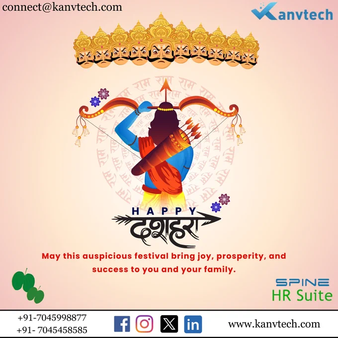 Celebrating Dussehra with Kanvtech joyfully.
