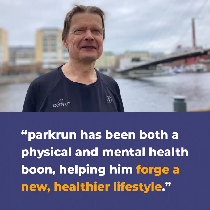 Image of Anti at parkrun with he following quote below the image - “parkrun has been both a physical and mental health boon, helping him forge a new, healthier lifestyle.”