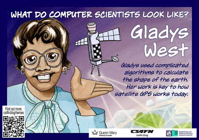 Poster of Gladys West with GPS satellite