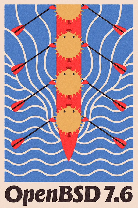 OpenBSD 7.6 artwork by Sue Doeksen, from https://www.openbsd.org/images/LifeIsButADream.jpg