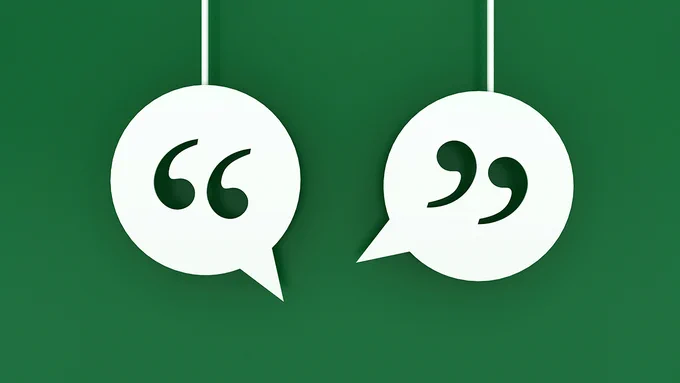 Speech bubbles with quotation marks in.