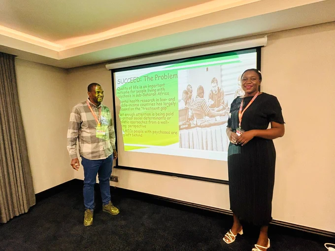 Anthony Sefasi (left) and Faith Mpulula (right) presenting during the ISQOLSAfrica conference 