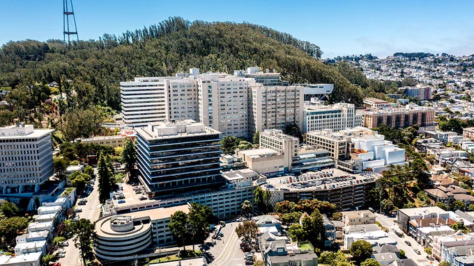 Aerial view of UCSF's Parnassus Heights campus (Photo by Noah Berger).
