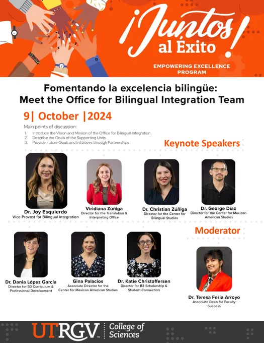 ¡Juntos al Éxito! October Flyer, Meet the office of bilingual integration