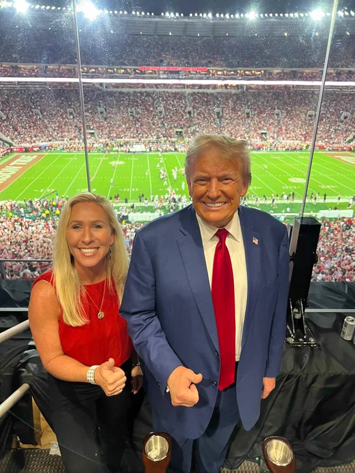 A picture of Donald Trump and Marjorie Taylor Greene