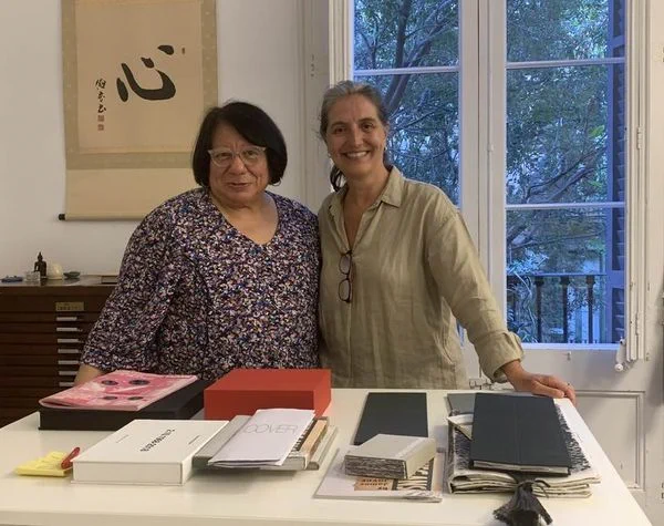 Teresa Chapa (University of North Carolina-Chapel Hill) with book artist Ximena Perez Grobet.