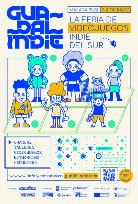 Poster and graphic identity for Guadalindie, Indie Video Games fair 