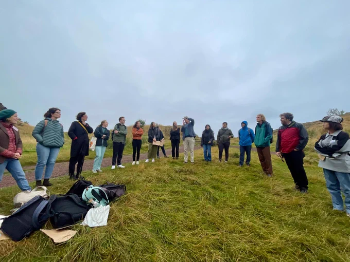 people in field