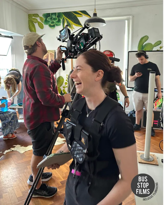 Tuesday on set at a film set. 
