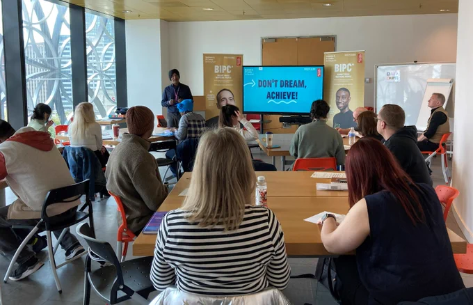 The business and learning centre hosts a busy workshop discussing business start up.