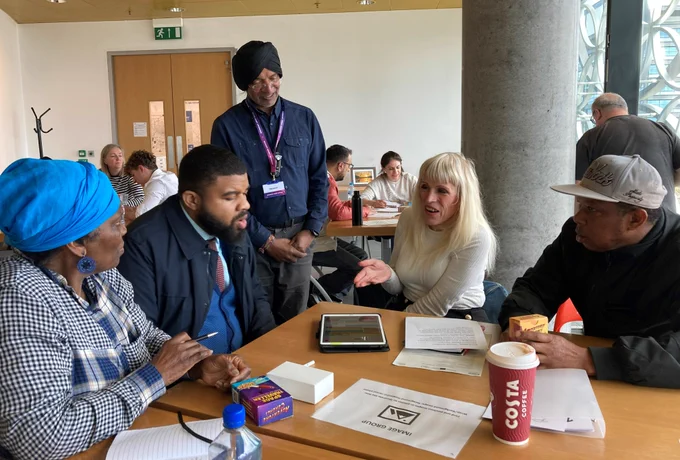 Attendees and one of our qualified business advisors discuss creating a winning brand!