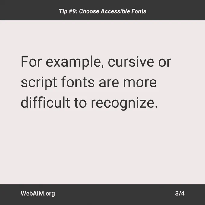For example, cursive or script fonts are more difficult to recognize.