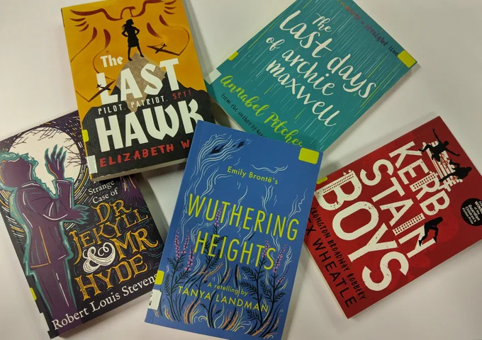 Five books which are all dyslexia friendly reads and show colourful covers.