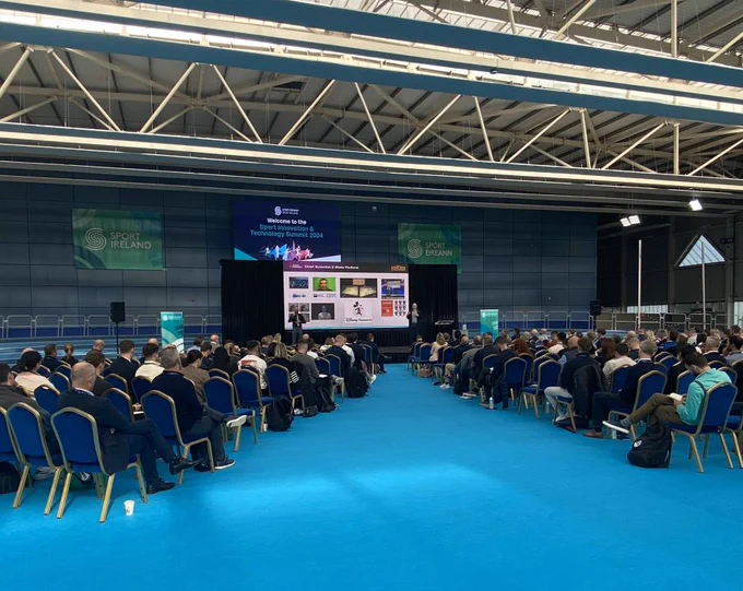 The main stage at Sport Innovation and Technology Summit at Sport Ireland Campus