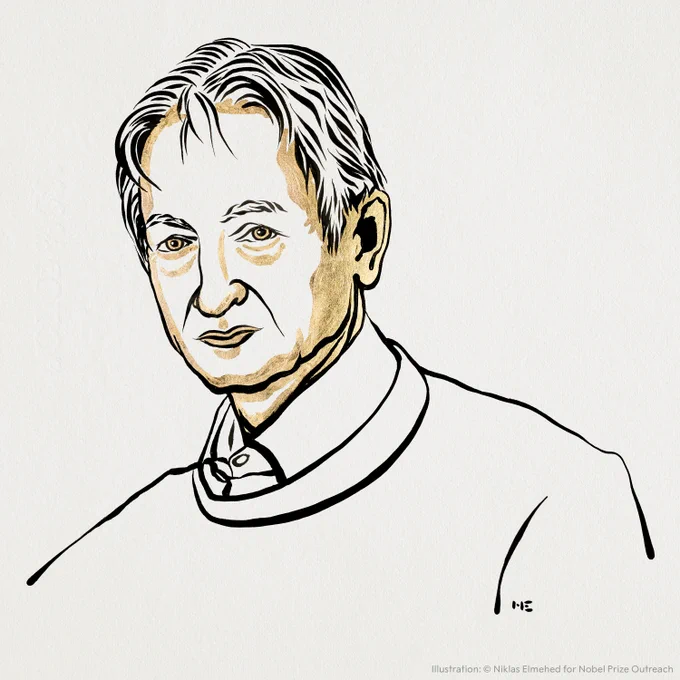 Illustration of Nobel Prize laureate Geoffrey Hinton. 