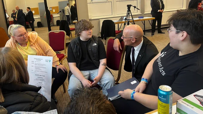 First Minister John Swinney visits CentreStage in Kilmarnock