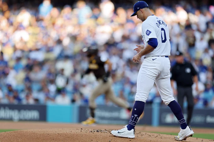 Jack Flaherty gives up a home run to Fernando Tatis Jr in Game 2 of the NLDS