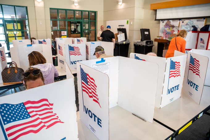 People voting at a Fairfax County polling place