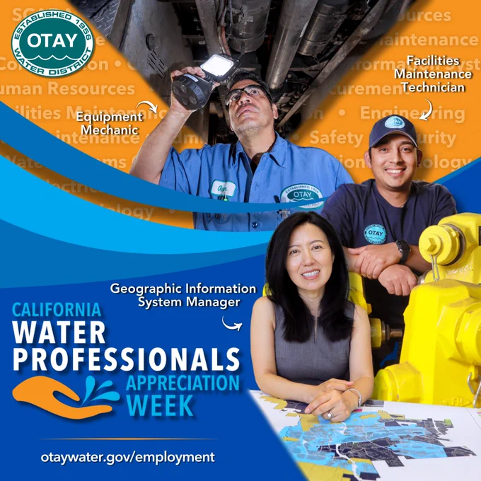 
Otay employees including equipment mechanic, facilities maintenance technician, and geographic information system manager
